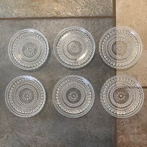 Iittala Finland Kastehelmi vintage dewdrop glass coasters